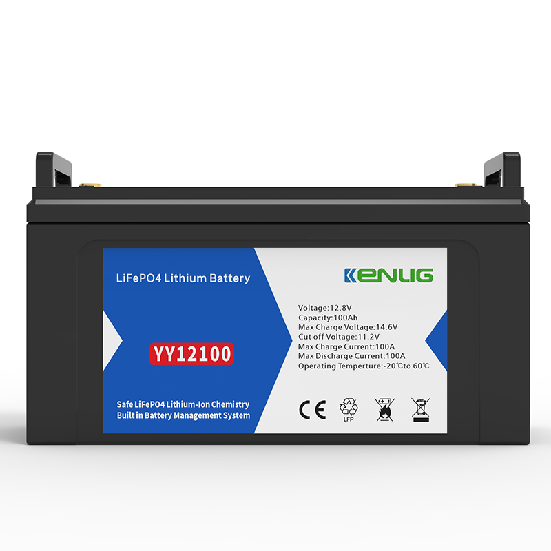 Pacote de bateria de plástico portátil de Kenlig 12.8V 100/120/150/200ah usadono sistema comercial de energia solar de energia solar Bateria de lítio
